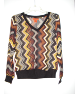 New Without Tag Missoni for Target Brown Chevron Chiffon Blouse Size Med... - $856.77 MXN
