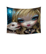 Faces of Faery #235 Gothic Vampire Girl and Her Dog Tapestry - $40.61 CAD+