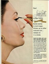 1963 Max Factor Vintage Print Ad Lash-Full Textured Mascara Wand Builds Lashes - £10.00 GBP