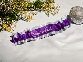 You&#39;re Next! Custom Embroidered Wedding Garter Throw Funny Personalized - £11.01 GBP