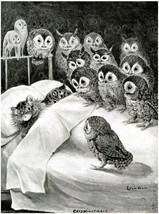 Art Oil painting Louis Wain Cat Nightmare Fine black and whit Giclee Canvas - £6.84 GBP+