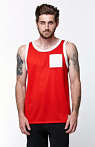 On The Byas Miles Athletic Pocket Red Mesh  Men&#39;s Guys Tank Top New - £18.04 GBP