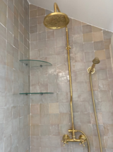 Solid Brass Exposed Shower Head Faucet, Rainfall Shower System, Wall-Mounted Hos - £313.34 GBP