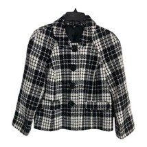 Briggs New York Womens Jacket Adult Size 10 Petite Black Plaid Button Po... - $31.03