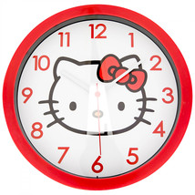 Hello Kitty Face Red Colorway Wall Clock Red - $31.98