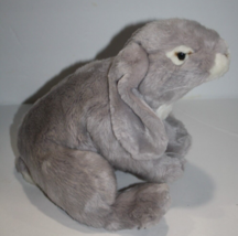 Chrisha Playful Plush Realistic Easter Bunny Rabbit 12&quot; Gray Stuffed Toy 1988 - £48.36 GBP