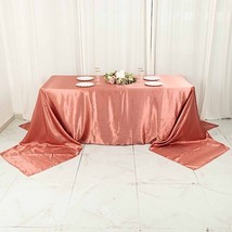 Cinnamon Rose 90X156&quot;&quot; Rectangle Satin Tablecloth Wedding Party Home Banquet Gif - £18.95 GBP