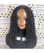 Half Braids Wavy Curls Small Box Braid Lace Closure Braided Wig For Blac... - $168.30