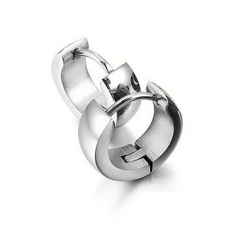 Classic Round Hoop Earrings For Men Women Stainless Steel Circle Earrings Men Wo - £10.47 GBP