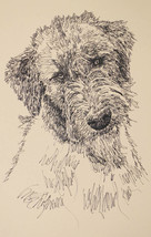 Irish Wolfhound Dog Art Print Lithograph #42 Kline draw your dogs name f... - £39.87 GBP