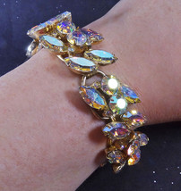 Vintage D&amp;E Juliana Rainbow AB Rhinestone Gold Tone Demi Parure Set RARE, MINT C - £203.79 GBP