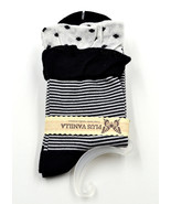 Women new black stripe ruffle layer dot  fashion ankle socks size 7-9 - £7,855.23 GBP