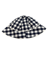 Janie and Jack sun hat blue gingham cotton Size 6-12 months New - $332.15 MXN