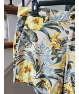 Old Navy Womens Beige Floral Linen Summer Outdoor Casual Beach Shorts Si... - $34.30 CAD