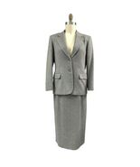 VTG Pendleton 3pc Wool Suit Petite Sz 10 Gray Herringbone Jacket Skirt Pants - $221.71