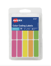 Avery #6724 Color Coding Labels, Removable Adhesive, 1/2&quot; x 1-3/4&quot;, 180 ... - £3.88 GBP