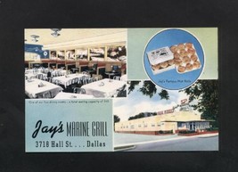 Vintage Advertising Postcard Jays Marine Grill Dallas TX Hall Street - £4.69 GBP