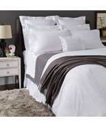 Sferra Celeste White King Sheet Set 4 PC Solid Cotton Percale 406TC Ital... - $622.00
