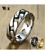 VNOX Stylish Stainless Steel Link Chain Style Ring - Men's / Gents - $17.99
