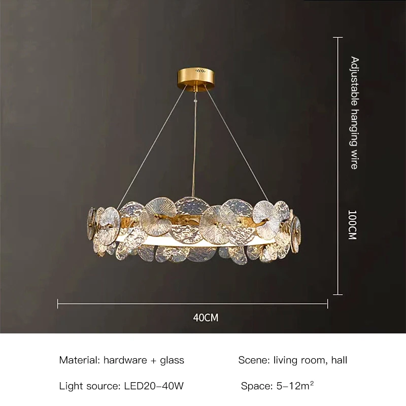   Chandelier For Living Room room Gl Decor  LED Pendant Lamp Dining Table Kitche - £208.11 GBP