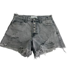 vervet denim gray distressed button fly cut off jean shorts Size S - £14.21 GBP