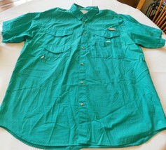 Men&#39;s Columbia Sportswear Co teal green Short Sleeve shirt breathable Size XL x - £20.24 GBP