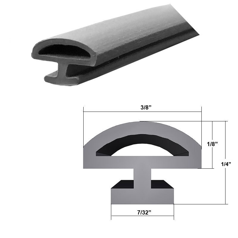 Gordon Glass® Automotive Grey Bulb Type Gasket, 3/8&quot; Width, 7/32&quot; Backing - - $39.95