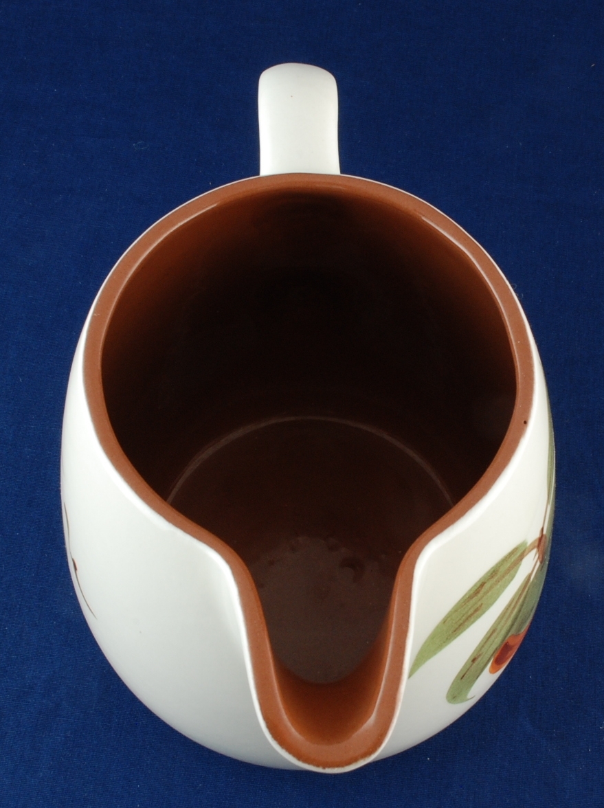 Stangl Orchard Song 8-Cup Pitcher Pottery Jug Fruit Apple Cherries Excellent Item image 4