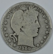 1909 P Barber circulated silver half - $20.00