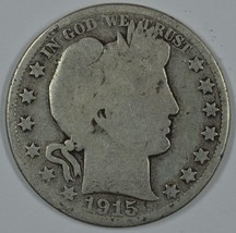1915 D Barber circulated silver half - $20.00