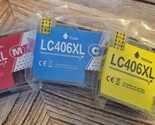  LC406XL Ink Compatible With Brother Printer  -- 3 pk Yellow,Magenta,Cya... - $27.15