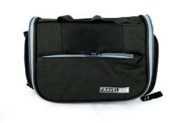 Travel Toiletry Bag Zippered Waterproof Hanging Black 9 1/2 X 7 inches - £5.32 GBP