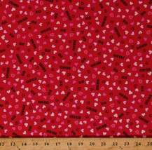 Cotton Hearts Valentine&#39;s Day Love XOXO Red Fabric Print by the Yard D369.39 - £11.15 GBP