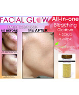 FACIAL GLOW DAILY CLEANSER SCRUB &amp; MASK FOR ACNE SCARS &amp; DARK SPOTS FACE... - £31.33 GBP