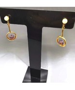 Vintage Avon Earrings Simulated Faux Pearl Purple Beads Dangle Drop Fash... - £9.74 GBP