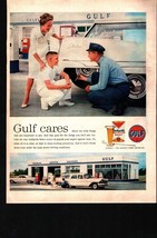 1959 Gulf Oil Gulfpride Vintage Print Ad Plymouth Suburban Station Wagon Photo - £19.24 GBP