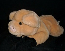 11&quot; Fao Schwarz Baby Laying Pig Piggy Tan Cute Soft Stuffed Animal Plush Toy - £18.66 GBP