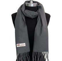 New Men&#39;s Winter Warm 100% Cashmere Scarf Solid Gray Made In England Soft #K06 - £7.60 GBP