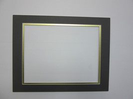 Picture Mat 11x14 for 8.5x11 Diploma or document dark gray with gold liner - £7.95 GBP