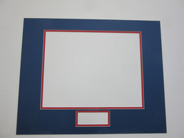 Photo Mat 16x20 for 8x10 photo and signature 1.5&quot;x4&quot; blue &amp; red horizontal - £11.75 GBP