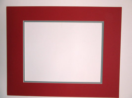 Picture Framing Mat Red and grey mat  mats custom order SET OF 3 - £25.50 GBP