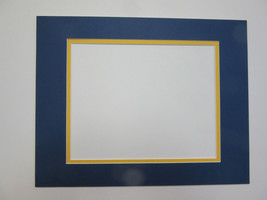 Picture Mat Double Mat 11X14 for 8x10 photo Blue &amp; goldrush GOLDEN STATE - £9.55 GBP