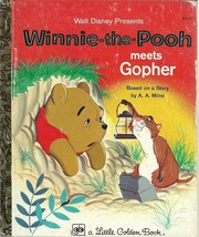 Walt Disney Winnie The Pooh Meets Gopher Little Golden Book 1974 Hardcover - £3.98 GBP