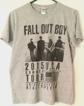 Fall Out Boy tour shirt size M men 2015 Summer tour USA gray short sleeve - $12.62