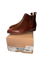 Nisolo Eva Everyday Chelsea Aurburn Leather Slip-on Ankle Boots Women&#39;s ... - $59.40