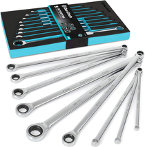Extra Long Ratcheting Wrench Set, Combination Wrench Set, Metric, 9-Pi - £101.21 GBP