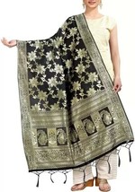 Women girls Banarsi dupatta Jacquard Chunri Party wear Black 2.25M COG - £15.62 GBP