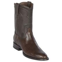 Los Altos Brown Handmade Genuine Teju Lizard Roper Round Toe Cowboy Boot - £255.85 GBP+