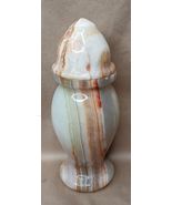 Natural Hand-Turned Onyx Small 5&quot; Jar with Lid Toothpick Holder - $183.46 MXN