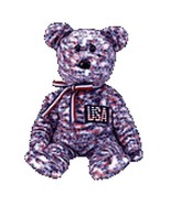 MWMT Ty Patriotic USA Beanie Baby Bear Collectors Quality New Red White ... - £3.95 GBP